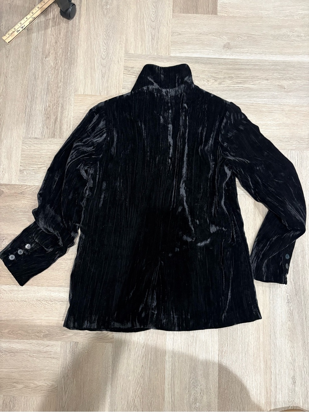 Michael Stars Black crushed velvet Open-Front Blazer Size S - Picture 7 of 7